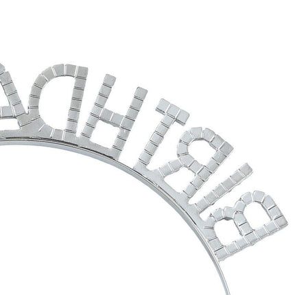 Silvery Birthday Girl Rhinestone decorative headband - Alloy Letter Hair Accessory with Sparkling Crystals for Women and Girls, Party Photo Prop and Celebration Gift