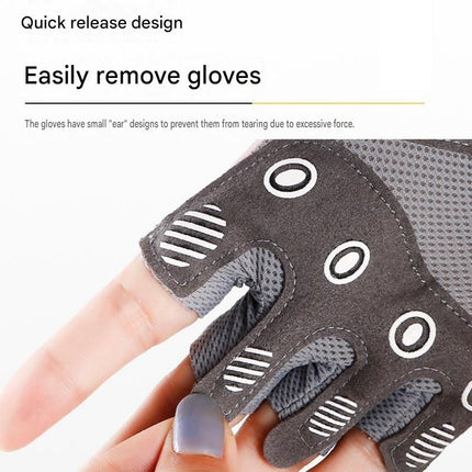 Grey S size Women's Half-Finger Fitness Gloves - Liquid Silicone Shock Absorption, Ice Silk Breathable Fabric, Non-Slip Grip for Gym Yoga Cycling Weight Training