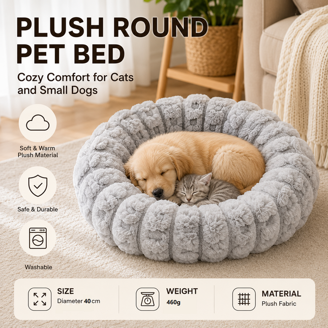 Grey 40cm with Heart-patterned jacquard Plush Round Pet V888-ELOSUNG53833