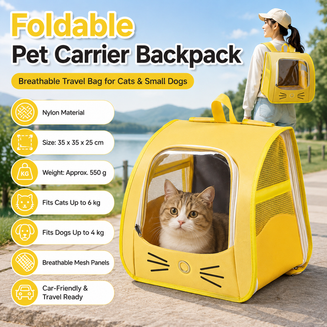 Yellow Breathable Pet Carrier Backpack