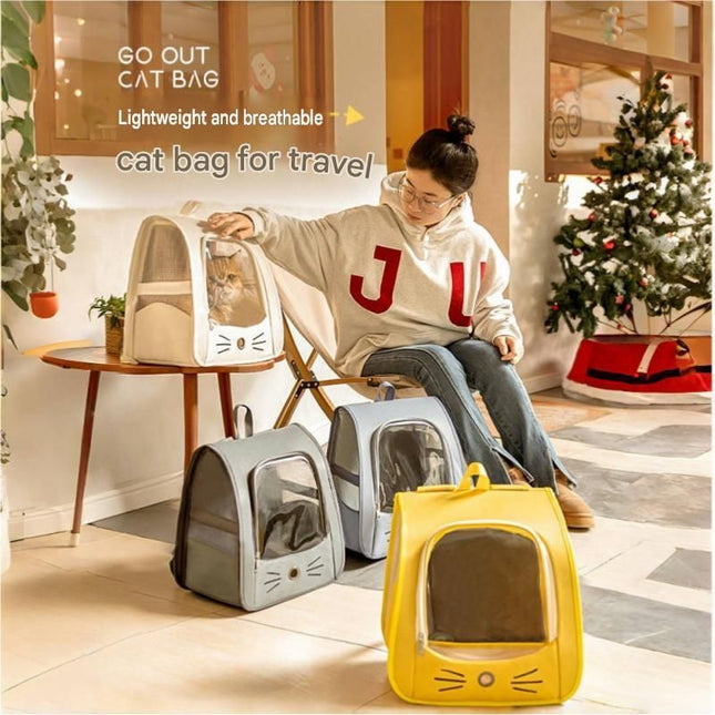 Yellow Breathable Pet Carrier Backpack – product detail