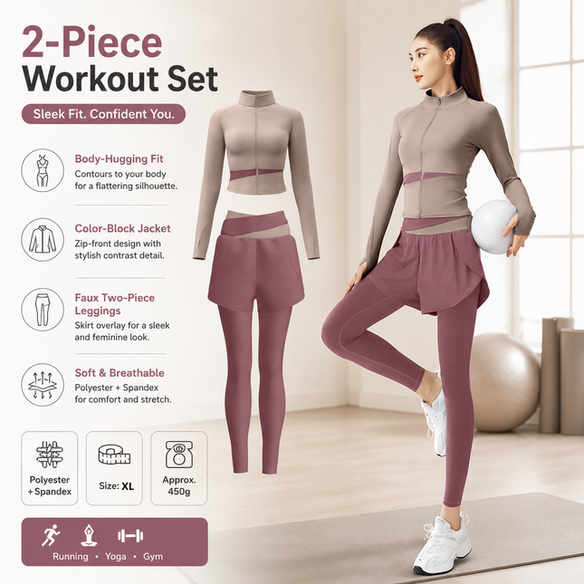 XL size Women's 2-Piece Running Yoga V888-ELOSUNG53852