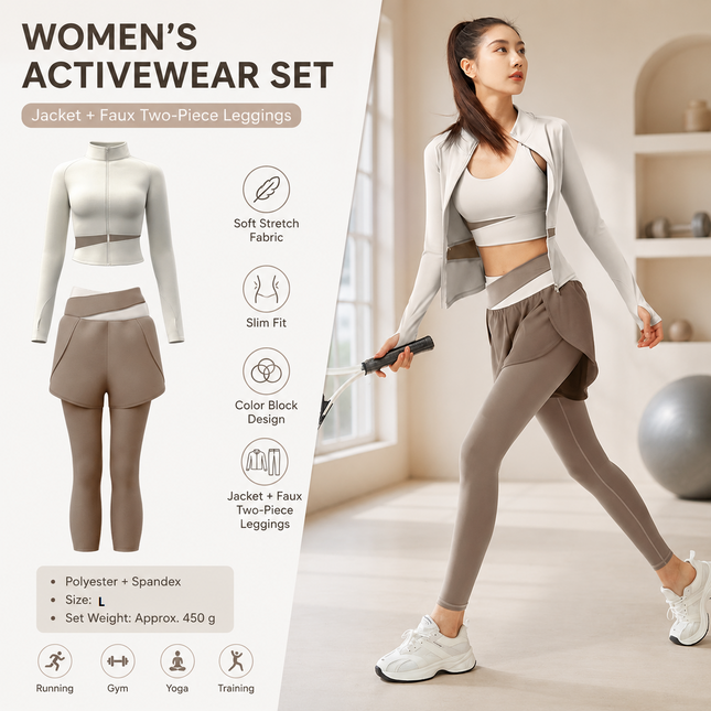 L size Women's 2-Piece Running Yoga V888-ELOSUNG53854