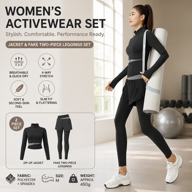 M size Women's 2-Piece Running Yoga V888-ELOSUNG53856