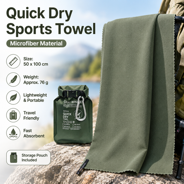 Green 50x100cm Portable Quick Dry Sports V888-ELOSUNG53859