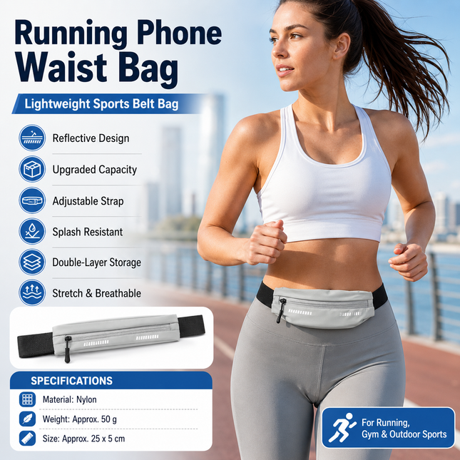 Grey Running Waist Belt