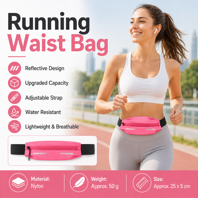 Pink Running Waist Belt