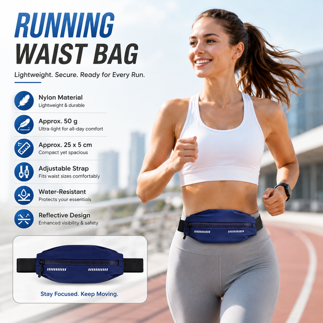 Blue Running Waist Belt