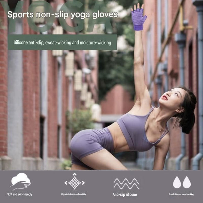 Purple Half Finger Yoga Gloves – product detail