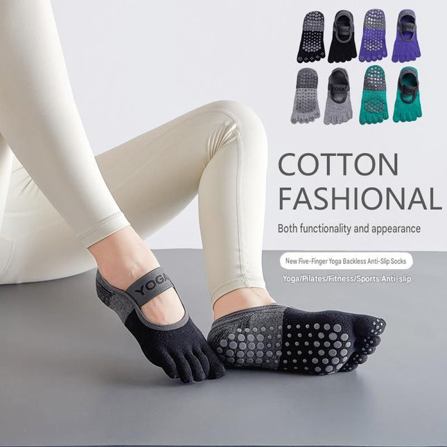 Grey Non-Slip Five Toe Yoga Socks – product detail