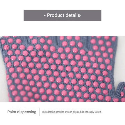 Black Yoga Gloves and Five Toe Socks Set - Acrylic Knit Half Finger Gloves with Silicone Dots, Cotton Blend Non-Slip Socks for Pilates, Dance, and Indoor Fitness Training