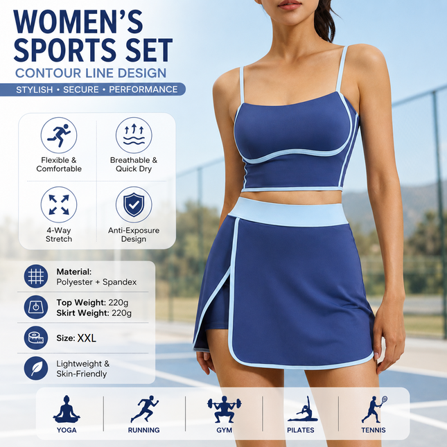 Blue XXL Size Women's Linear Sports V888-ELOSUNG53902