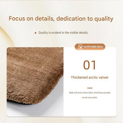 Brown  M Size 45x70cm Self Heating Pet Mat - Soft Plush Non-Slip Thermal Bed for Cats and Small Dogs Indoor Crate Car Travel Use