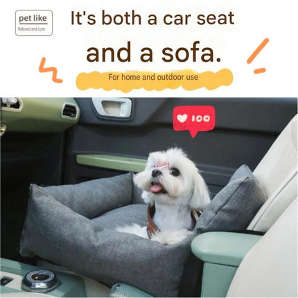 Grey S Size 40x30cm Car pet bed -Oxford Linen Removable Washable Non-Slip Sofa Bed for Small Dogs Cats Indoor Travel Use