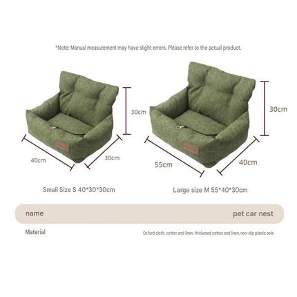 Grey M Size 55x40cm Car pet bed -Oxford Linen Removable Washable Non-Slip Sofa Bed for Small Dogs Cats Indoor Travel Use