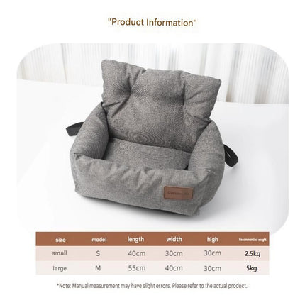 Yellow S Size 40x30cm Car pet bed -Oxford Linen Removable Washable Non-Slip Sofa Bed for Small Dogs Cats Indoor Travel Use