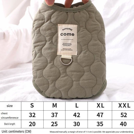 Green XXL Size 52x40cm Fleece-lined thickened dog vest - Cotton Fleece Lined Harness Compatible Winter Coat for  Dogs Shed Control Outdoor Walks，Winter Pet Essentials