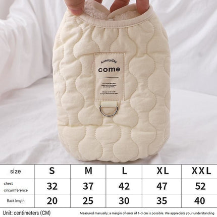 Beige S Size 32x20cm Fleece-lined thickened dog vest - Cotton Fleece Lined Harness Compatible Winter Coat for  Dogs Shed Control Outdoor Walks，Winter Pet Essentials