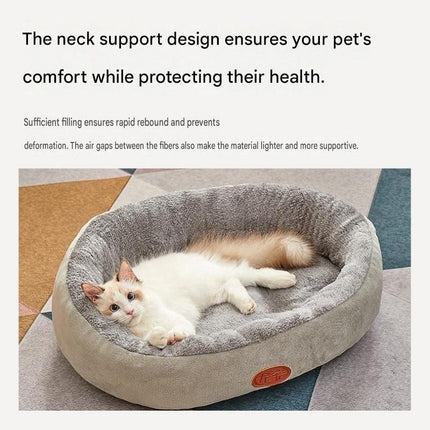 L Size 60x75cm Grey Oval Pet Bed – shape and profile