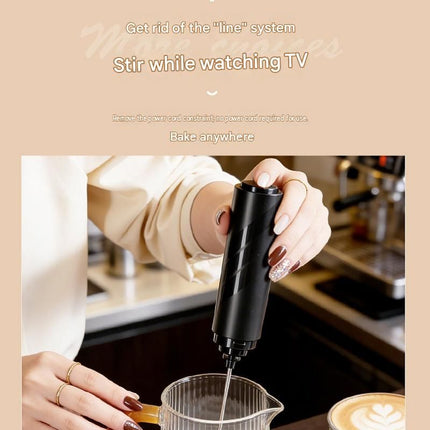 White Electric Milk Frother Handheld - 304 Stainless Steel and ABS - Detachable Whisk, Dustproof Cover, Quiet Operation, Battery Powered （Batteries not included product） for Coffee Latte Matcha