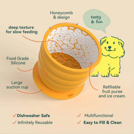 Silicone Slow Feeder Dog Bowl - Green 11.9*11.9*9.05cm  Anti Gulp Pet Bowl with Suction Base, Easy Clean Spill Resistant Design for Dogs and Cats