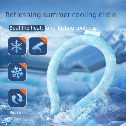 Gradient Blue Instant Cool PCM Neck Ring - 28°C Phase Change Material for Sweat-Free Relief - Ultra-Light 135g Comfort for Sports, Office, and Summer Travel