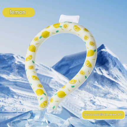 Lemon Instant Cool PCM Neck Ring - 28°C Phase Change Material for Sweat-Free Relief - Ultra-Light 135g Comfort for Sports, Office, and Summer Travel