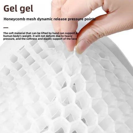 Gray Universal Honeycomb Gel Seat Cushion - Breathable Cooling Pad for Car & Office - Ergonomic Pressure Relief & Non-Slip Design for Long Sitting