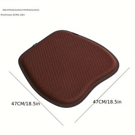 Blue Universal Honeycomb Gel Seat Cushion - Breathable Cooling Pad for Car & Office - Ergonomic Pressure Relief & Non-Slip Design for Long Sitting