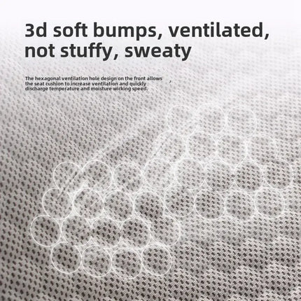 Black Universal Honeycomb Gel Seat Cushion - Breathable Cooling Pad for Car & Office - Ergonomic Pressure Relief & Non-Slip Design for Long Sitting
