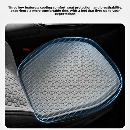 Grey Universal Cooling Gel Seat Cushion - TPR Breathable Honeycomb Pad for Car & Office Chair
