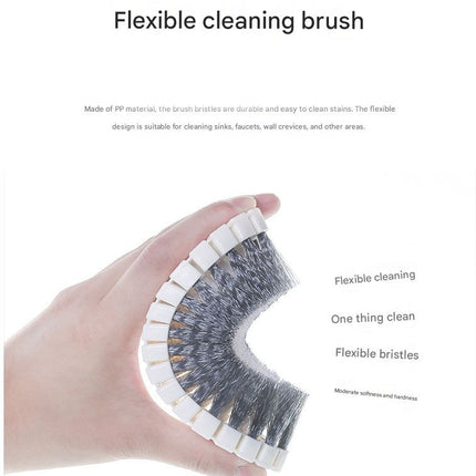 3 Pack Flexible Bendable Cleaning Brushes Multi-Purpose Kitchen Bathroom Scrubber Set for Faucets Tiles Corners Sink Gaps