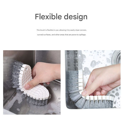 3 Pack Flexible Bendable Cleaning Brushes Multi-Purpose Kitchen Bathroom Scrubber Set for Faucets Tiles Corners Sink Gaps
