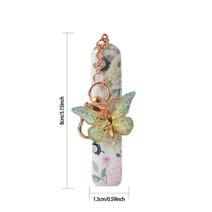 3 Pack Pink 5ml Portable Perfume Atomizer Keychain Butterfly Charm Floral Refillable Travel Spray Bottle Set - Same Design