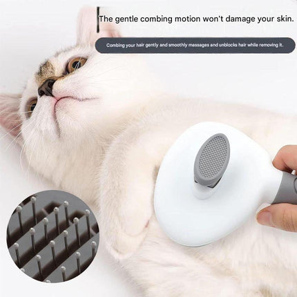 Ginger Cat Complete Cat Care Set - One-Touch Deshedding Brush, Stainless Steel Nail Clipper & Fur Collection Locket