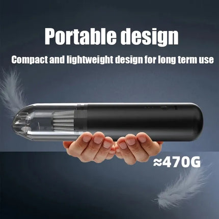 Black Mini Wireless Handheld Vacuum Cleaner——Wireless Mini Dust Cleaner with Strong Suction, USB Type C Charging and Multi Purpose Cleaning Attachments