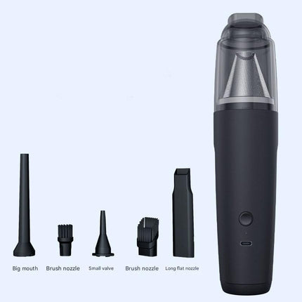 Black Portable Handheld Vacuum Cleaner - Cordless USB Rechargeable Mini Dust Cleaner with Blow and Suction Function, Multi Nozzle Attachments for Keyboard Desk Home Office Cleaning