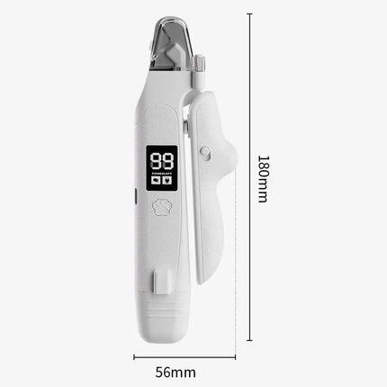 2 in 1 Pet Nail Clippers with Grinder LED Light Rechargeable Electric Dog Cat Nail Trimmer with LCD Display