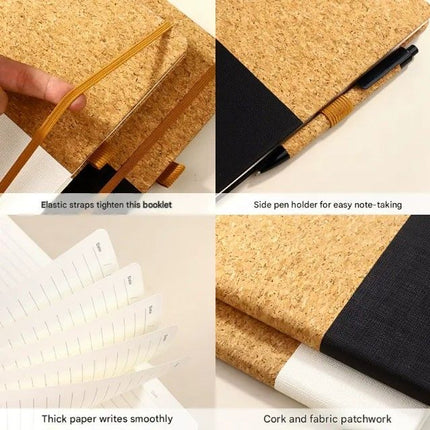 Black Eco-Friendly Cork A5 Notebook Gift Set with Matching Pen Business Journal Office Meeting Writing Gift