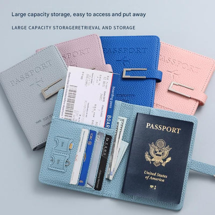 Pink Travel Passport Holder and Notebook Gift Set with Luggage Tag & Metal Pen Business Travel Gift Box