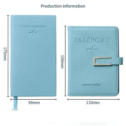 Pink Travel Passport Holder and Notebook Gift Set with Luggage Tag & Metal Pen Business Travel Gift Box