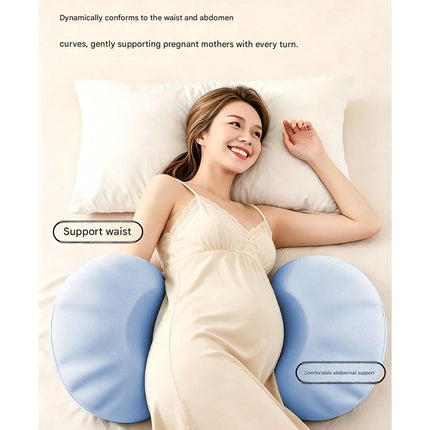 Blue Memory Foam Pregnancy Support Pillow for Side Sleeping, Adjustable Maternity Belly and Back Support Cushion, Pregnancy Wedge Pillow for Hip, Waist and Back Relief