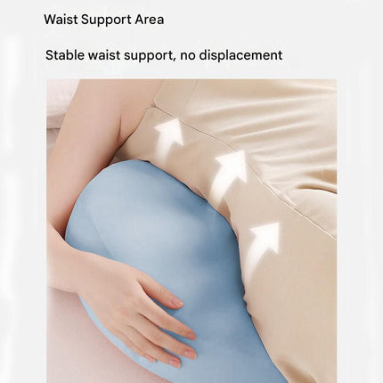 Blue Memory Foam Pregnancy Support Pillow for Side Sleeping, Adjustable Maternity Belly and Back Support Cushion, Pregnancy Wedge Pillow for Hip, Waist and Back Relief