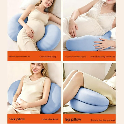 Pink Memory Foam Pregnancy Support Pillow for Side Sleeping, Adjustable Maternity Belly and Back Support Cushion, Pregnancy Wedge Pillow for Hip, Waist and Back Relief