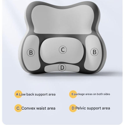Black Ergonomic Memory Foam Lumbar Support Cushion for Office Chair, Adjustable Lower Back Pillow with Dual Side Support, Orthopedic Back Rest for Desk Chair, Car Seat and Home Office