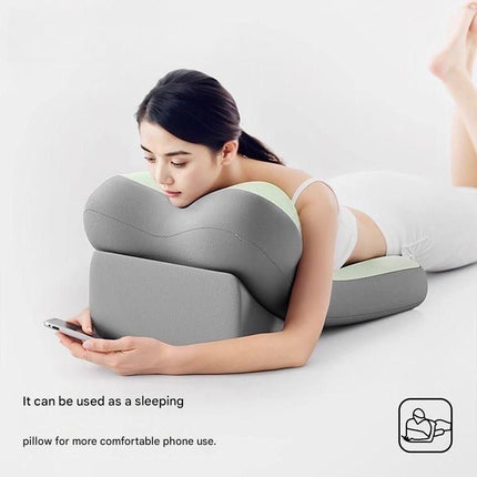 Gray Memory Foam Reading Pillow & Back Support Cushion with Adjustable Wedge, Ergonomic Neck and Lumbar Support for Bed, Sofa, Reading, Gaming and Relaxation