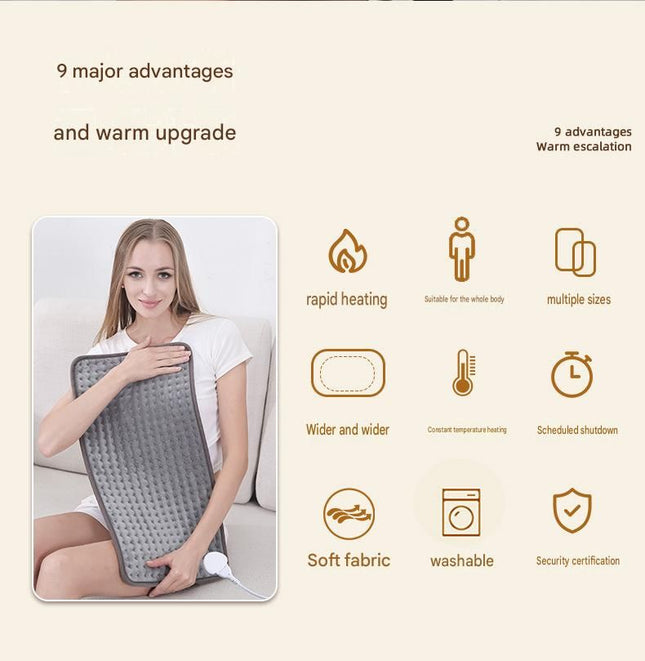 Electric Heating Pad 43x84cm with 9 Heat Levels and 4 Timer Settings Washable Full Body Heating Mat for – product detail
