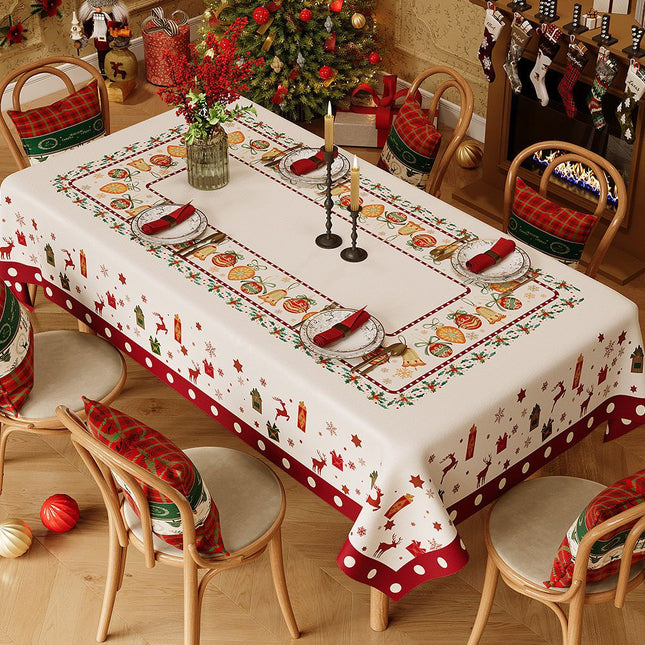 Christmas Waterproof Tablecloth (Christmas Collection Edition)140 x 180cm Festive Holiday Dining