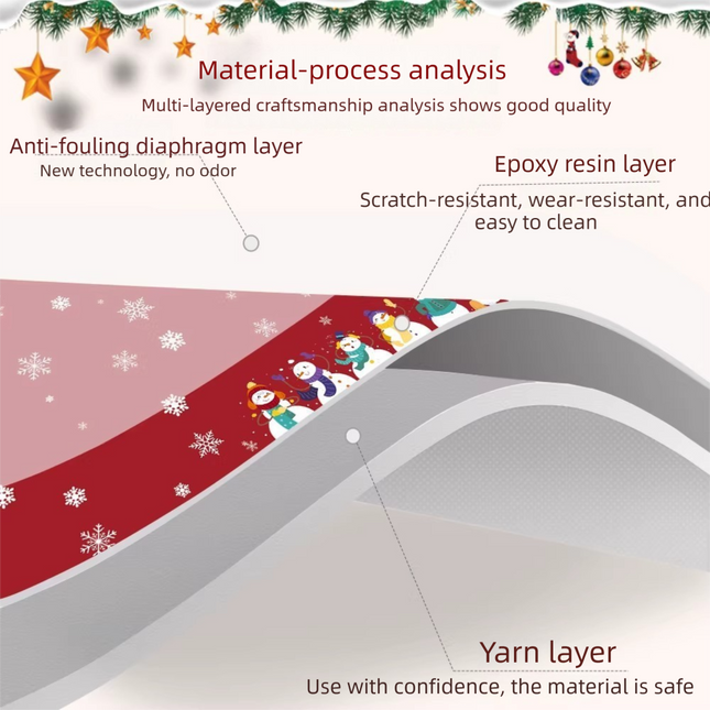 Christmas Waterproof Tablecloth (Snowflake pattern)140 x 140cm Festive Holiday Dining Table Cover – product detail