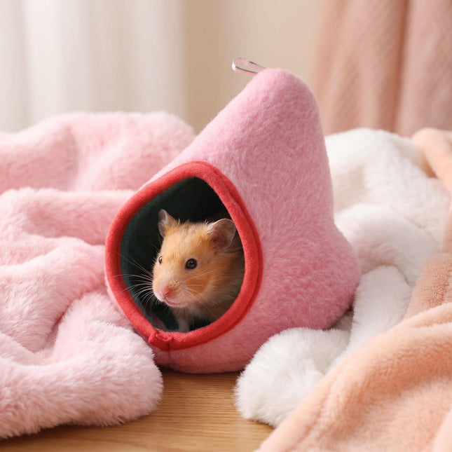 Pink Soft Cozy Hamster Bed Small Pet Sleeping Nest for Winter Guinea Pig Hamster Sugar Glider Safe & Warm